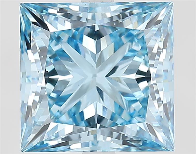 5.56 Ct. Fancy Vivid Blue Princess Lab Grown Diamond