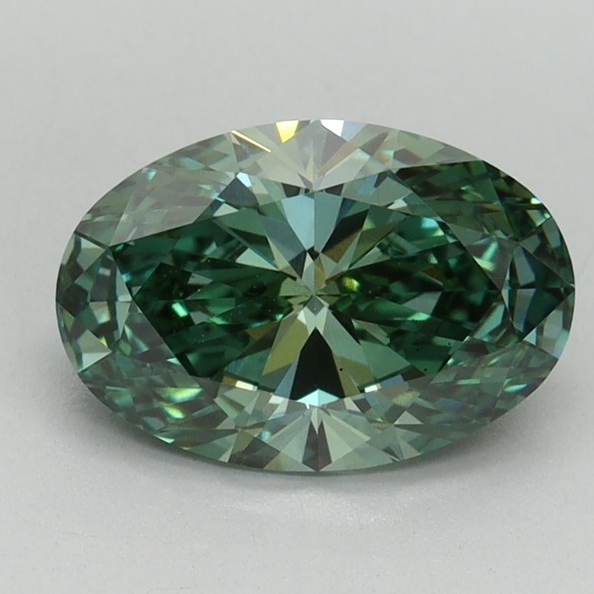 2.02 Ct. Fancy Vivid Pacific Green Oval Lab Grown Diamond