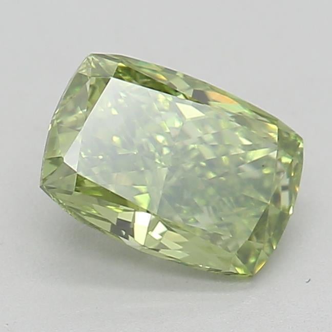 0.60 Ct. Fancy Vivid Green Cushion Lab Grown Diamond