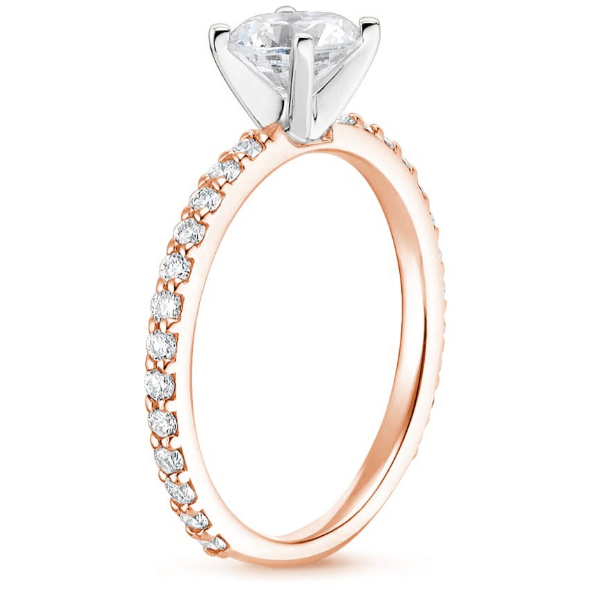 14K Rose Gold Luxe Petite Shared Prong Diamond Ring (1/3 ct. tw.), large side view