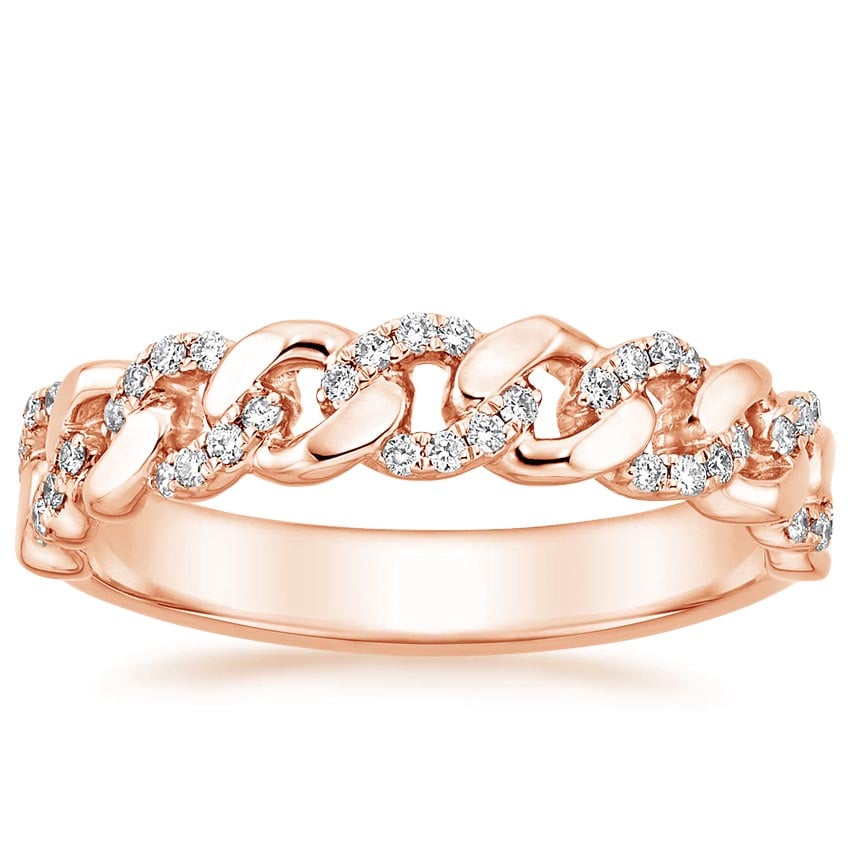 Rose gold diamond engagement ring with surprise diamond details