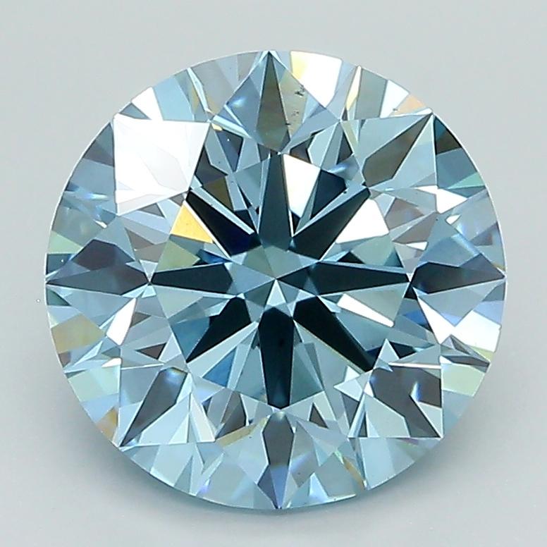 3.00 Ct. Fancy Vivid Blue Round Lab Grown Diamond