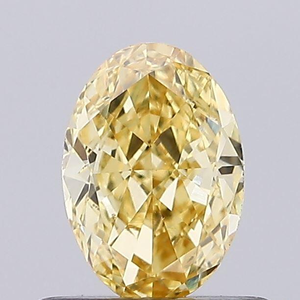 0.59 Ct. Fancy Intense Yellow Oval Lab Grown Diamond