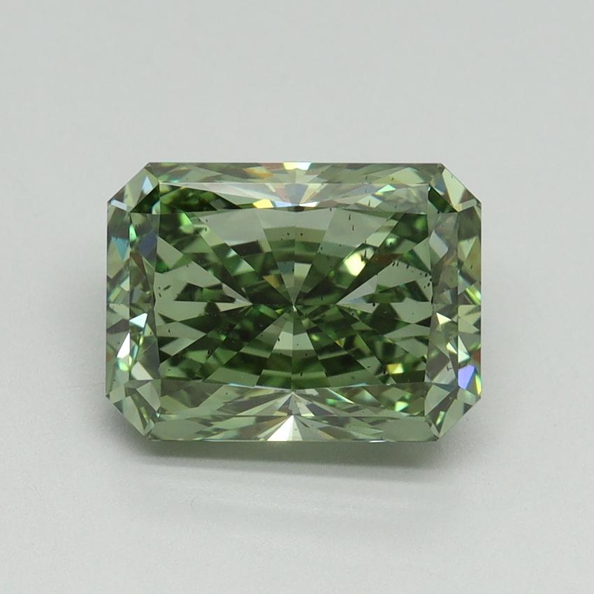 3.11 Ct. Fancy Vivid Green Radiant Lab Grown Diamond