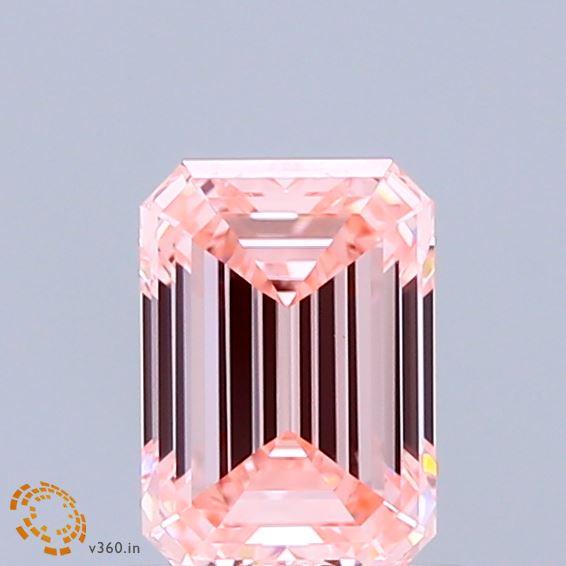 1.00 Ct. Fancy Intense Pink Emerald Lab Grown Diamond