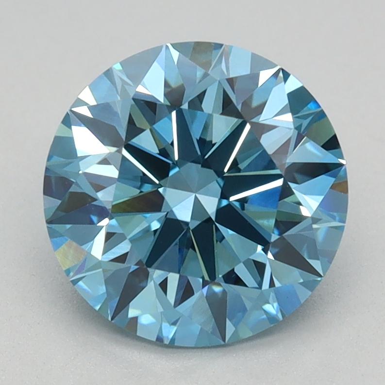1.56 Ct. Fancy Vivid Blue Round Lab Grown Diamond