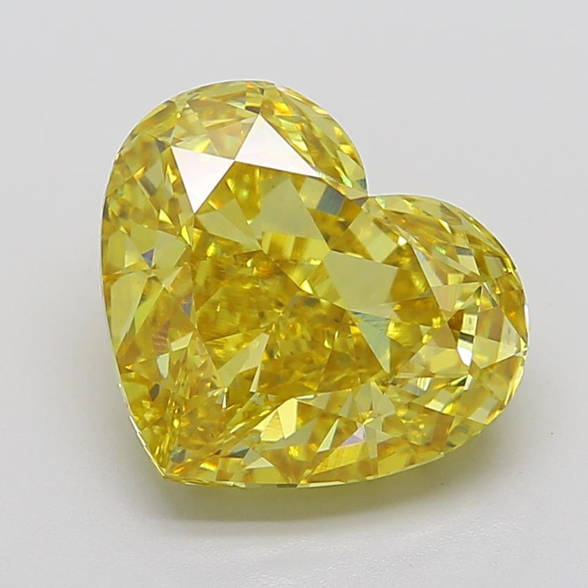 9.05 Ct. Fancy Vivid Yellow Heart Lab Grown Diamond