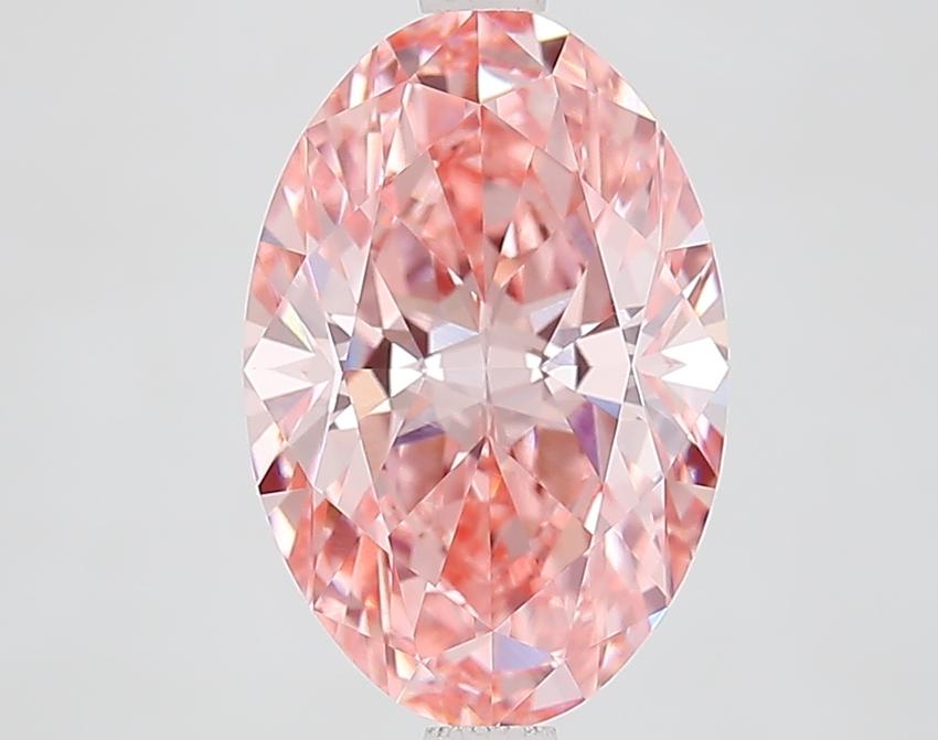 3.06 Ct. Fancy Vivid Pink Oval Lab Grown Diamond