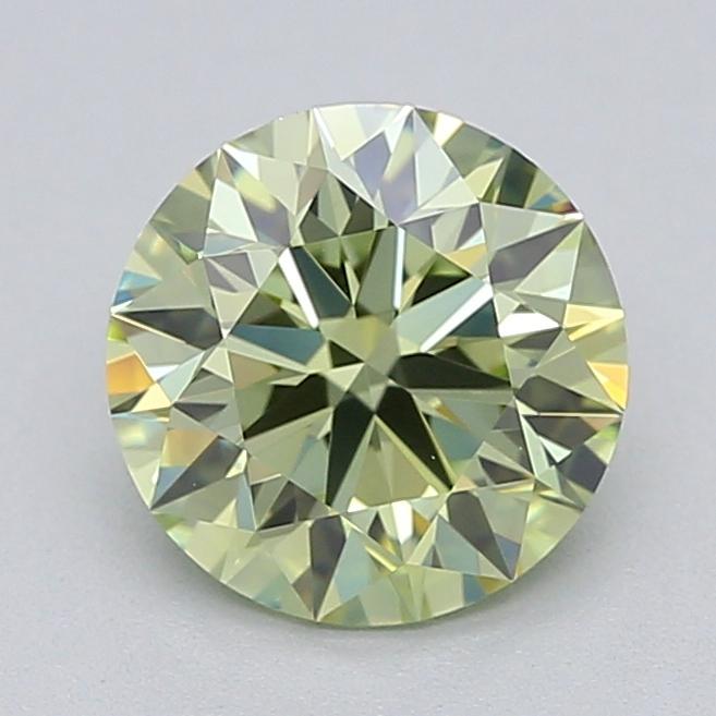 1.06 Ct. Fancy Vivid  Green Round Lab Grown Diamond