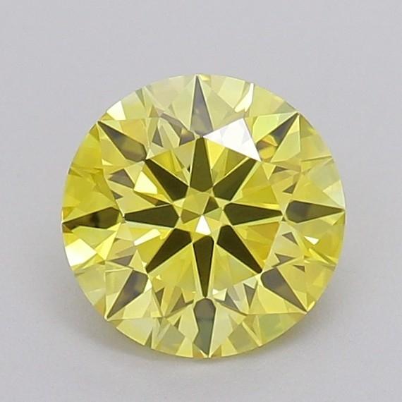 1.23 Ct. Fancy Vivid Yellow Round Lab Grown Diamond