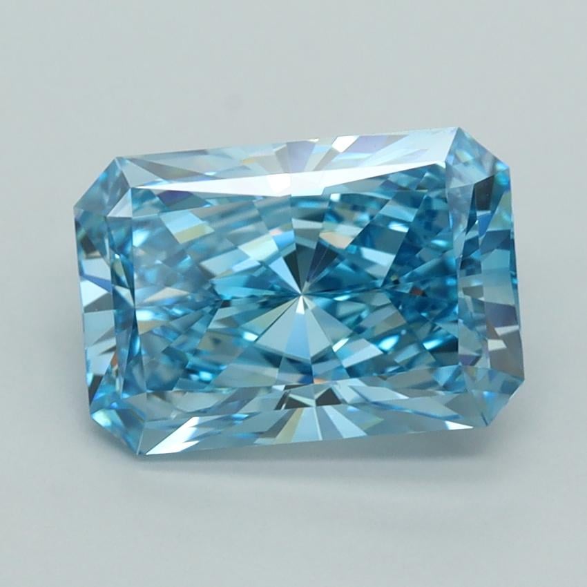 3.05 Ct. Fancy Vivid  Blue Radiant Lab Grown Diamond