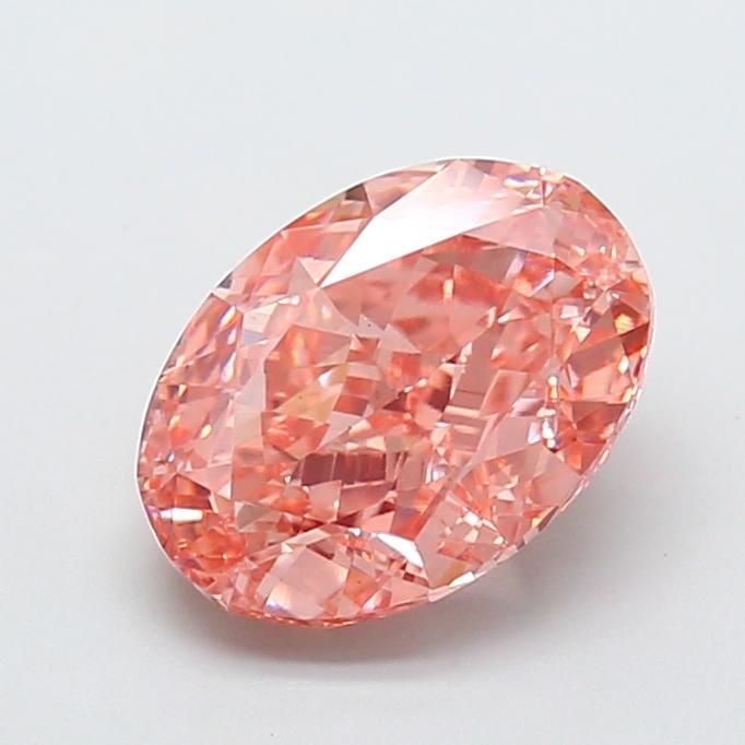 3.03 Ct. Fancy Vivid  Pink Oval Lab Grown Diamond