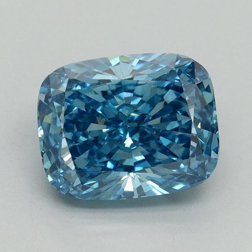 2.00 Ct. Fancy Vivid Blue Cushion Lab Grown Diamond