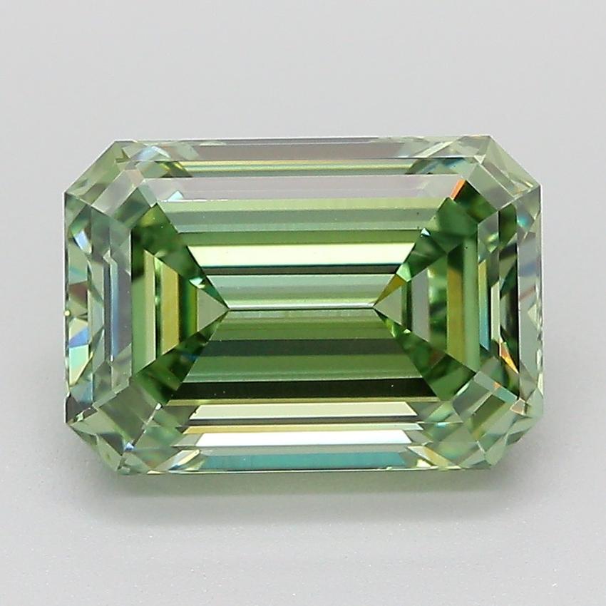 3.08 Ct. Fancy Vivid Green Emerald Lab Grown Diamond