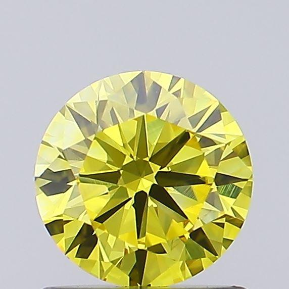 0.76 Ct. Fancy Intense Yellow Round Lab Grown Diamond
