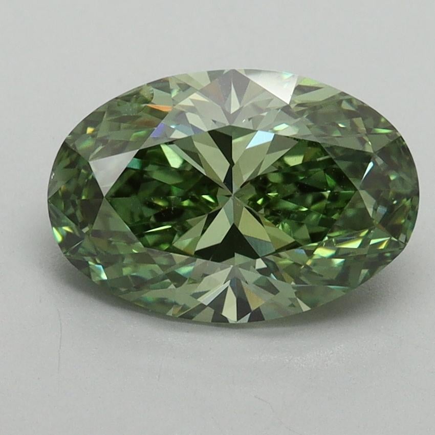 2.05 Ct. Fancy Vivid Pacific Green Oval Lab Grown Diamond