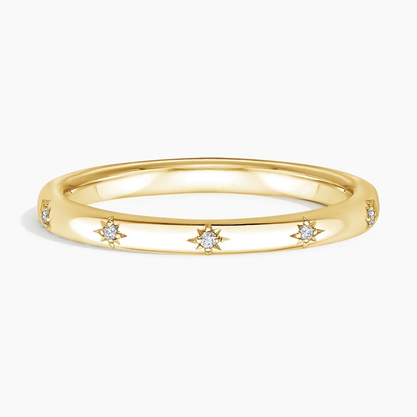 18K Yellow Gold Evening Star Eternity Diamond Ring