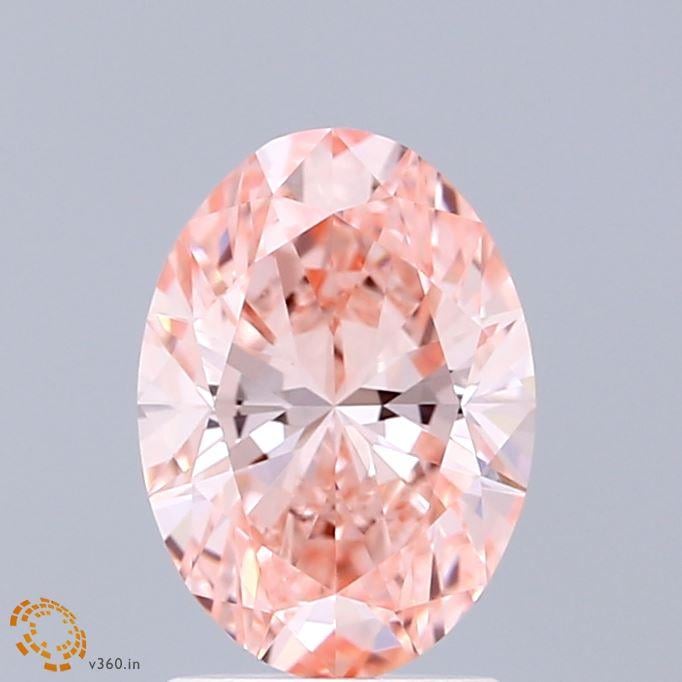 1.54 Ct. Fancy Vivid Pink Oval Lab Grown Diamond