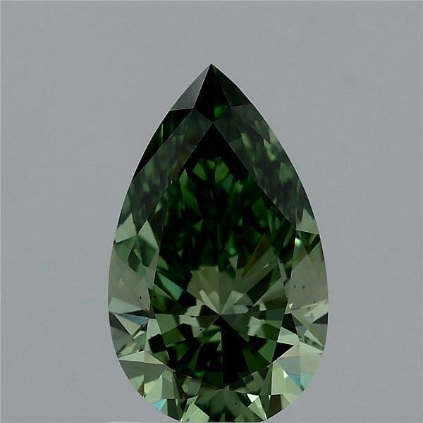 1.11 Ct. Fancy Vivid Green Pear Lab Grown Diamond
