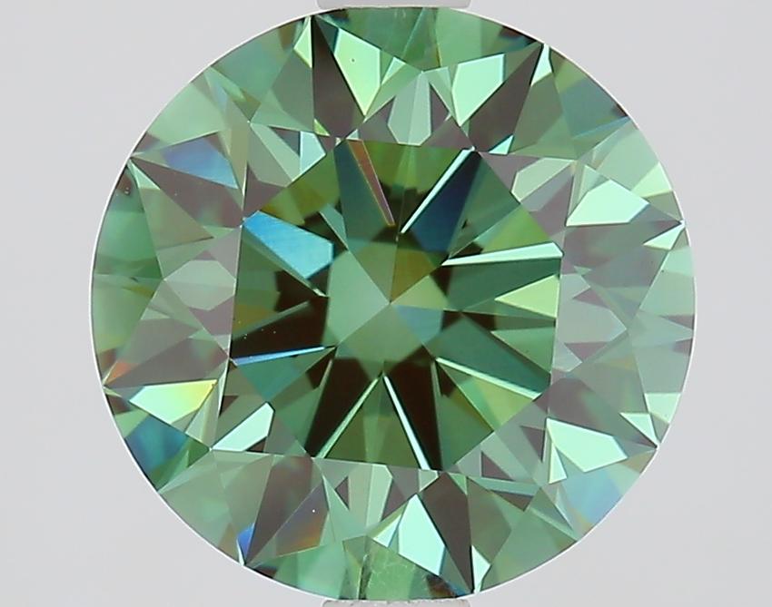 2.63 Ct. Fancy Vivid Green Round Lab Grown Diamond