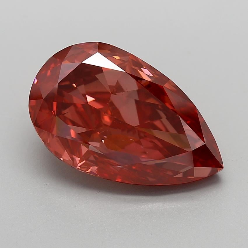 10.79 Ct. Fancy Vivid  Pink Pear Lab Grown Diamond