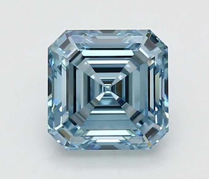 2.23 Ct. Fancy Vivid  Blue Asscher Lab Grown Diamond