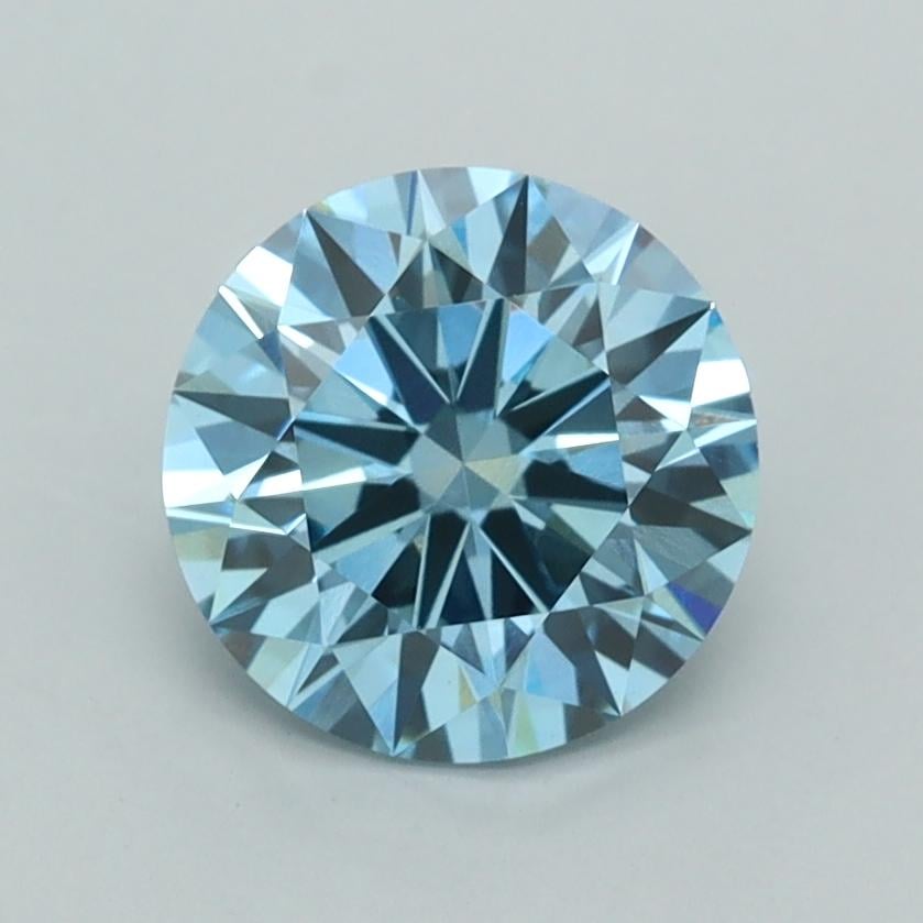 1.51 Ct. Fancy Intense Bluish Green Round Lab Grown Diamond