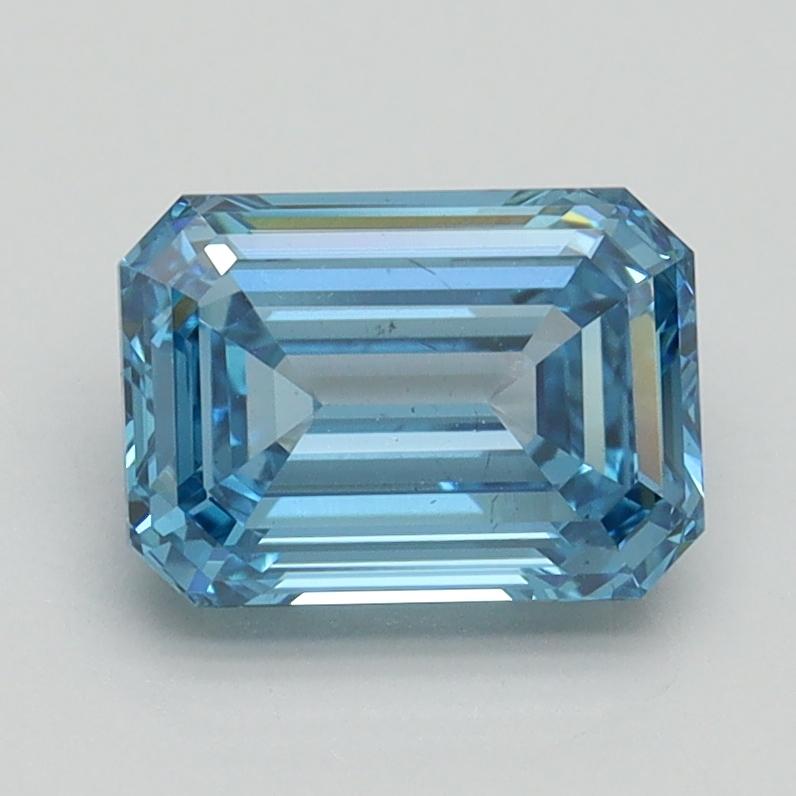 1.55 Ct. Fancy Vivid Blue Emerald Lab Grown Diamond