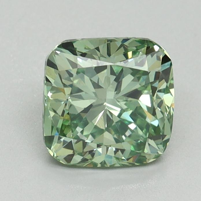 1.21 Ct. Fancy Vivid Green Cushion Lab Grown Diamond