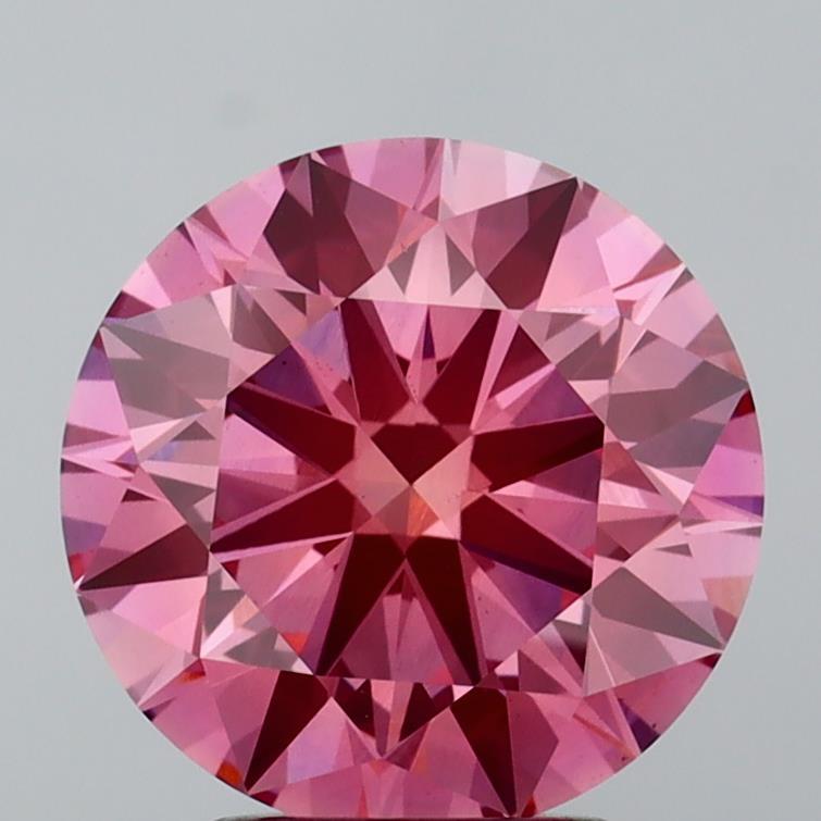 3.02 Ct. Fancy Vivid Pink Round Lab Grown Diamond