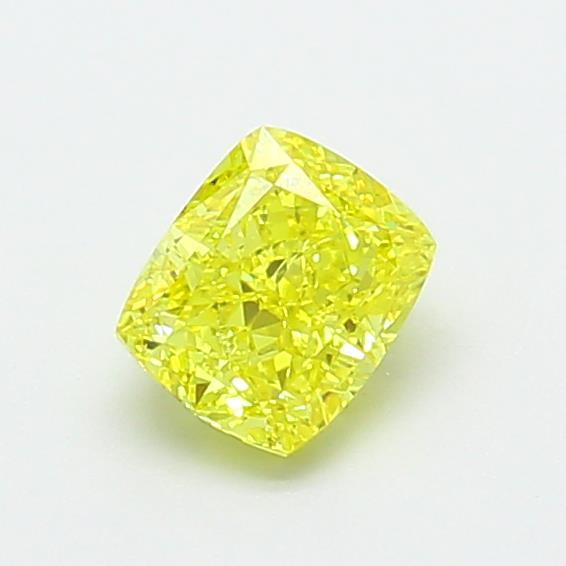 0.80 Ct. Fancy Vivid Yellow Cushion Lab Grown Diamond