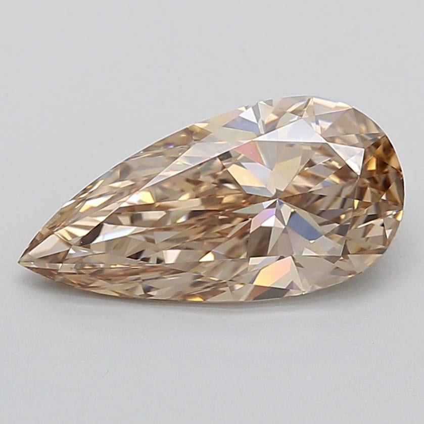 3.07 Ct. Light  Brown Pear Lab Grown Diamond