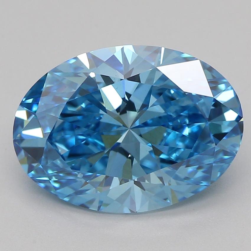 2.04 Ct. Fancy Vivid Blue Oval Lab Grown Diamond