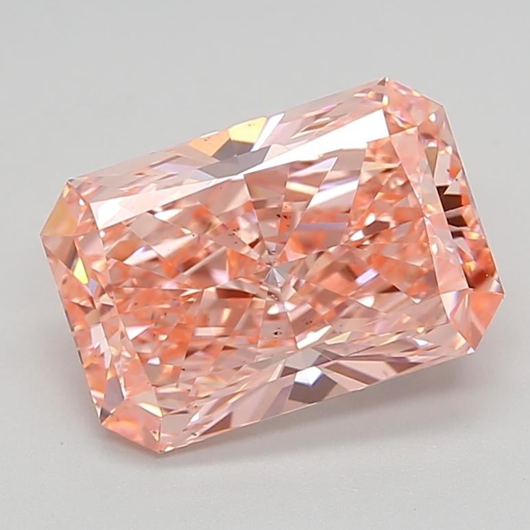 4.08 Ct. Fancy Vivid  Pink Radiant Lab Grown Diamond