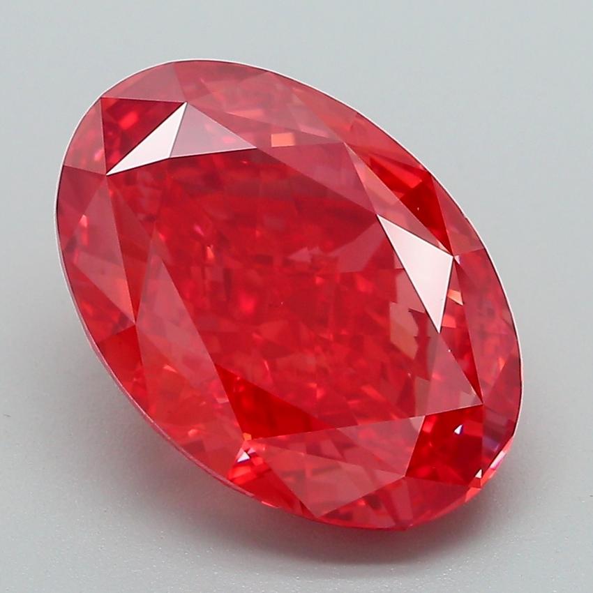 5.26 Ct. Fancy Vivid Red Oval Lab Grown Diamond