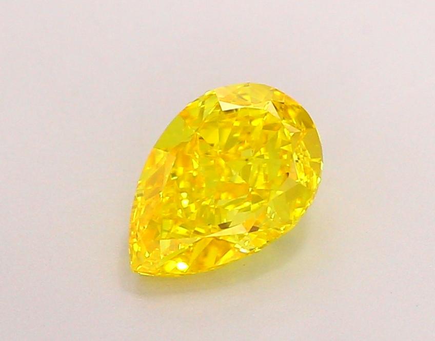 1.13 Ct. Fancy Vivid  Yellow Pear Lab Grown Diamond