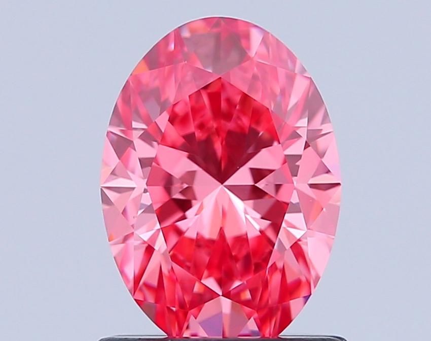 1.05 Ct. Fancy Vivid Pink Oval Lab Grown Diamond