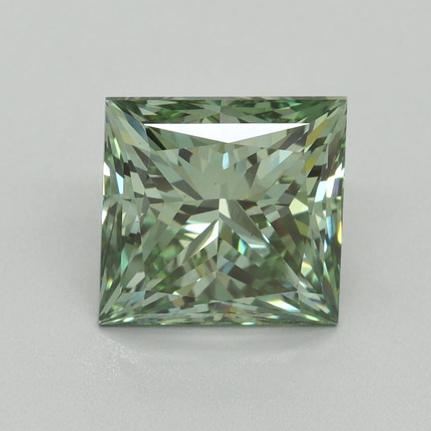 3.15 Ct. Fancy Vivid Green Princess Lab Grown Diamond