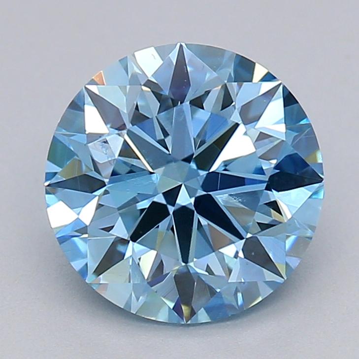 1.09 Ct. Fancy Vivid  Blue Round Lab Grown Diamond