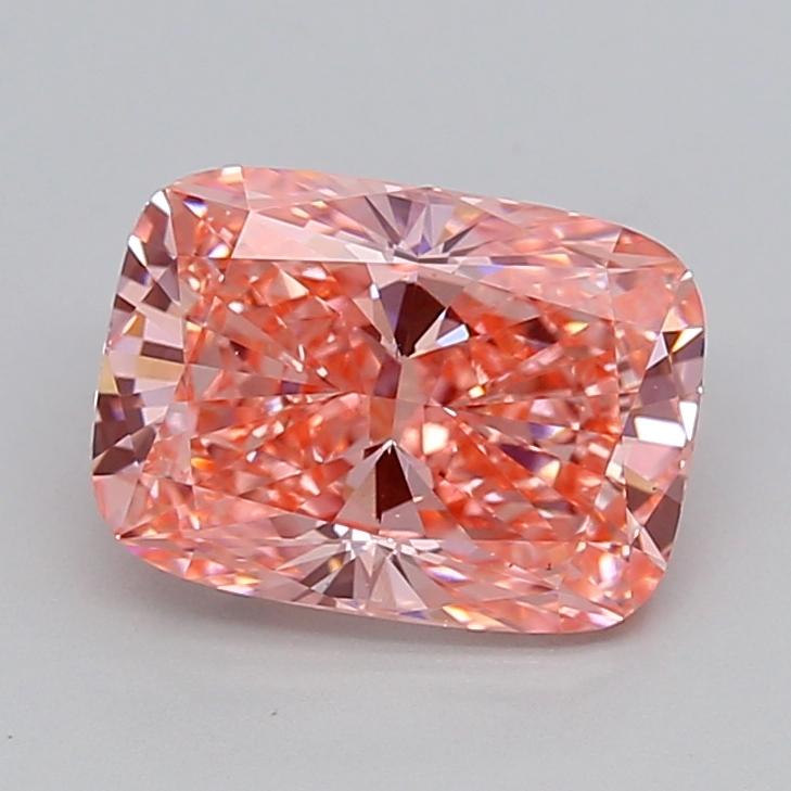 2.04 Ct. Fancy Vivid  Pink Cushion Lab Grown Diamond
