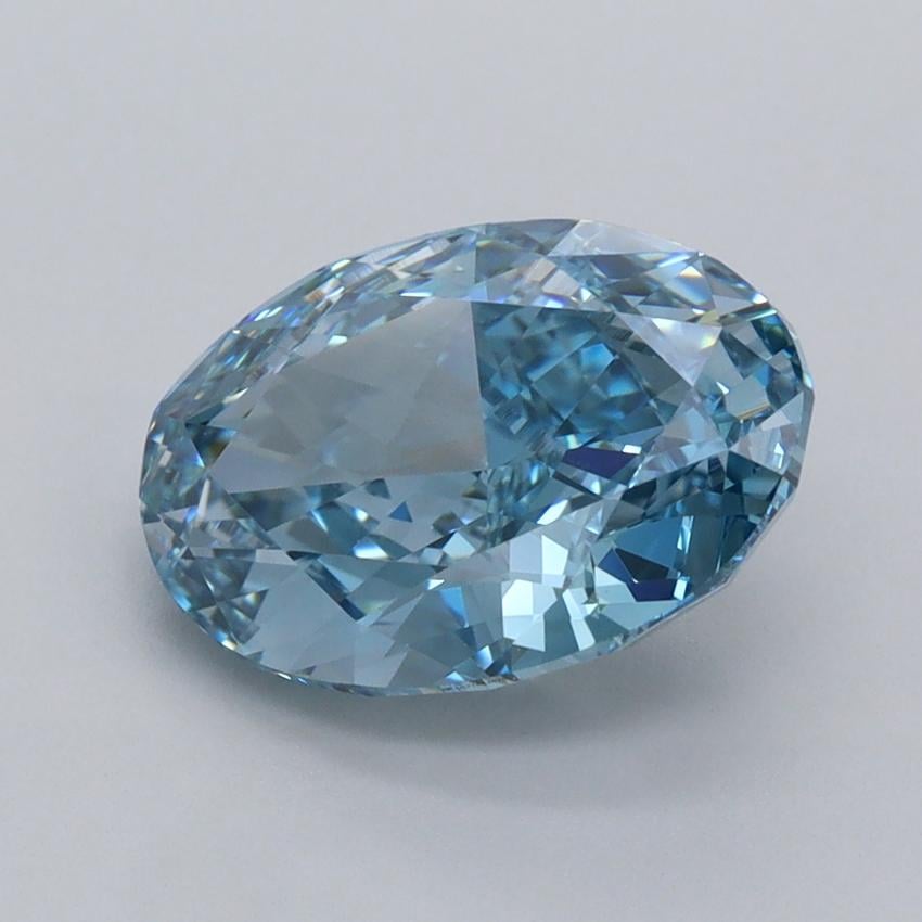 3.01 Ct. Fancy Vivid  Blue Oval Lab Grown Diamond