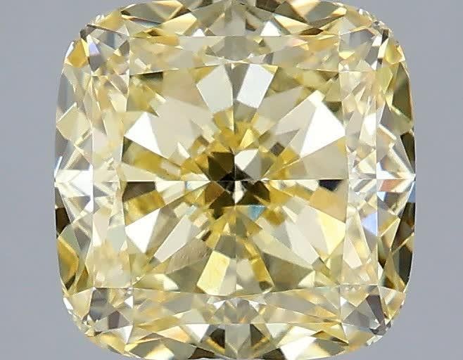 2.58 Ct. Fancy Intense Yellow Cushion Lab Grown Diamond