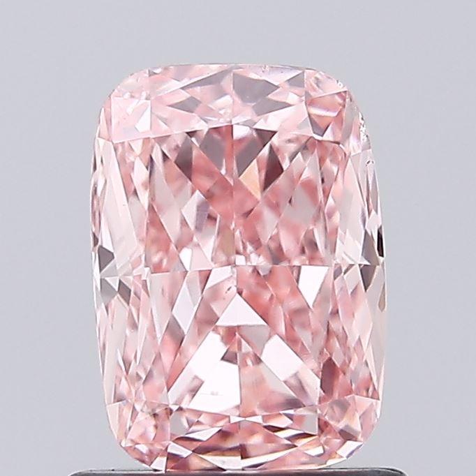 1.12 Ct. Fancy Vivid  Pink Cushion Lab Grown Diamond