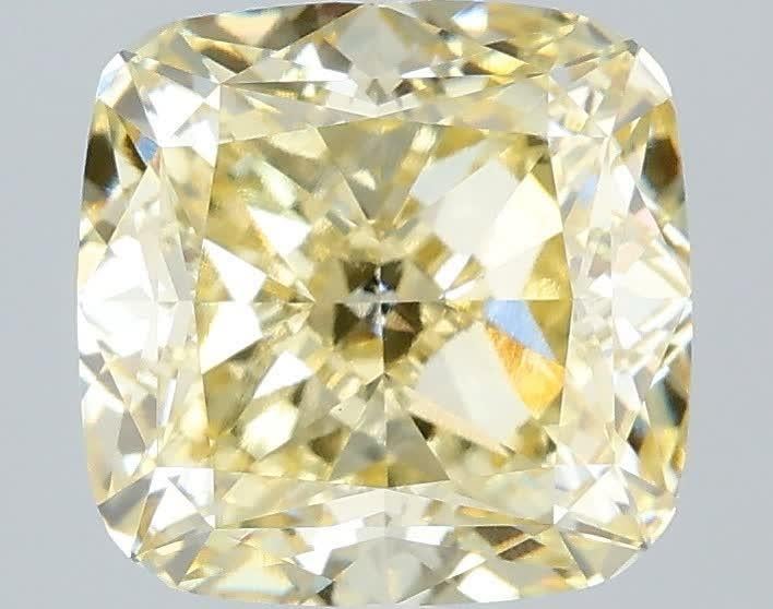 3.03 Ct. Fancy Yellow Cushion Lab Grown Diamond