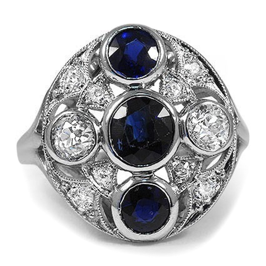 Art Deco Sapphire Cocktail Ring