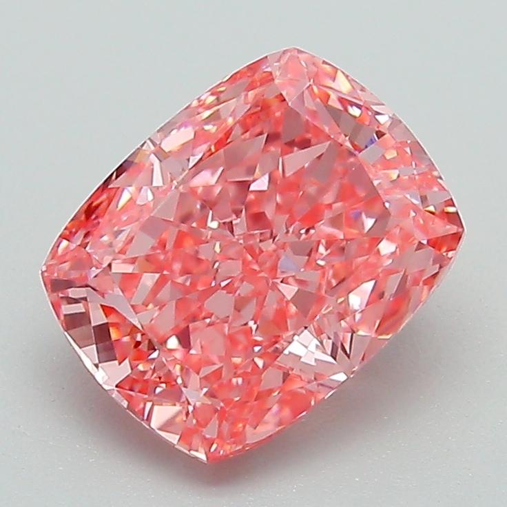 2.10 Ct. Fancy Vivid Pink Cushion Lab Grown Diamond