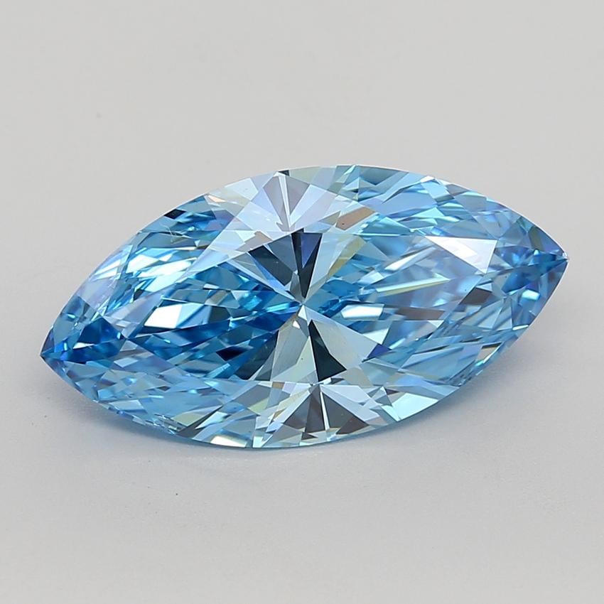 5.69 Ct. Fancy Vivid Blue Marquise Lab Grown Diamond