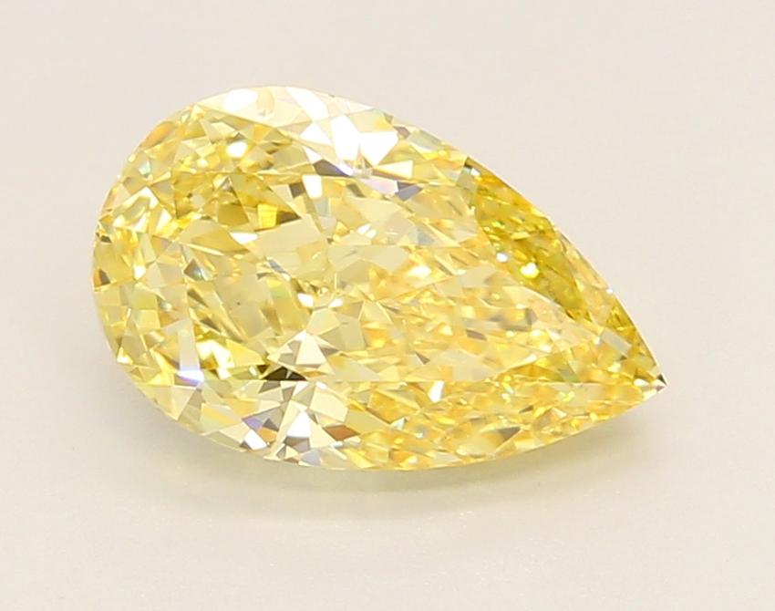 2.11 Ct. Fancy Vivid Yellow Pear Lab Grown Diamond