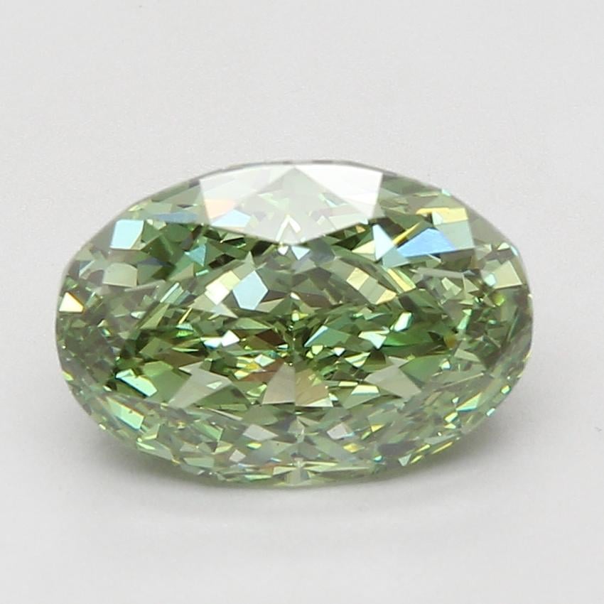 4.08 Ct. Fancy Vivid Green Oval Lab Grown Diamond