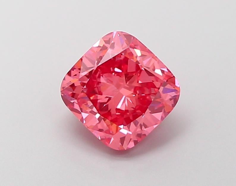 2.02 Ct. Fancy Vivid Pink Cushion Lab Grown Diamond